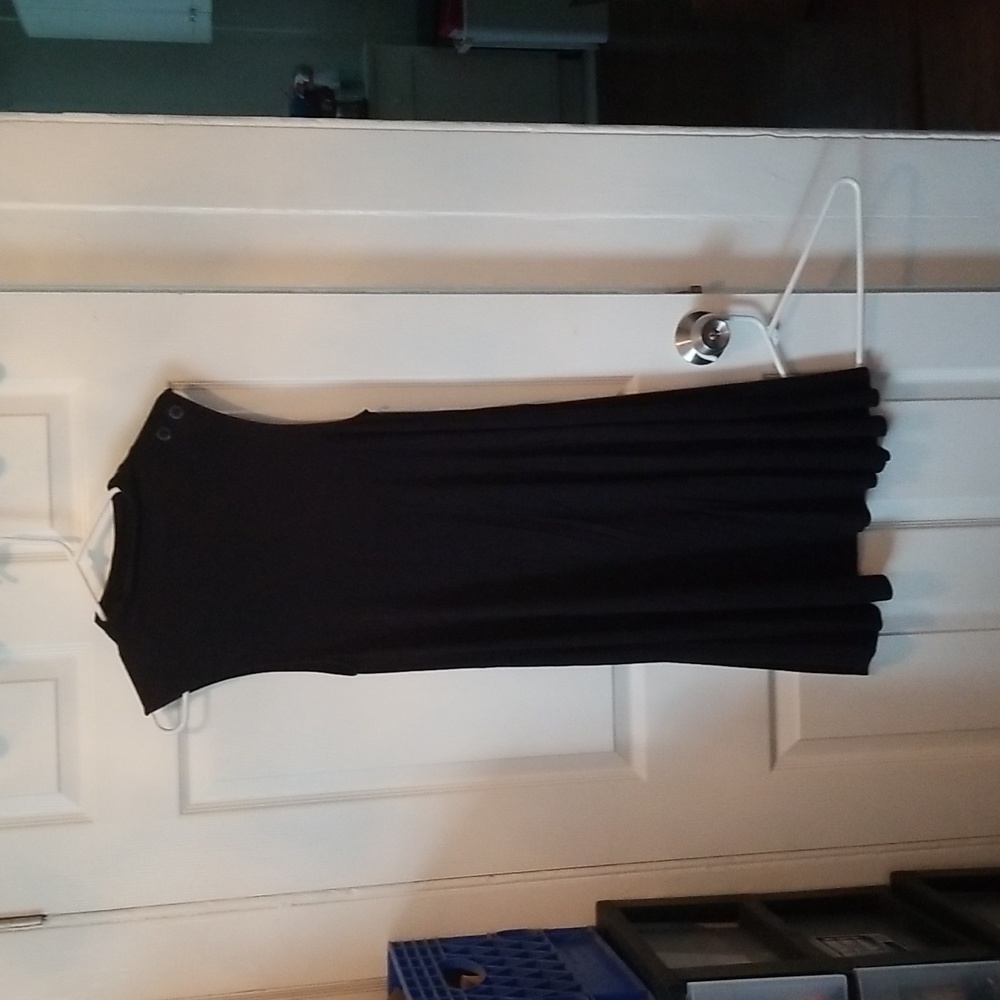Womans cowl neck black dress